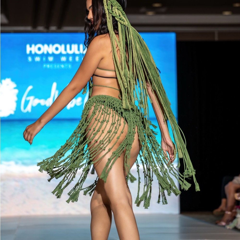 Green Fringe Skirt GoodVibeGoda
